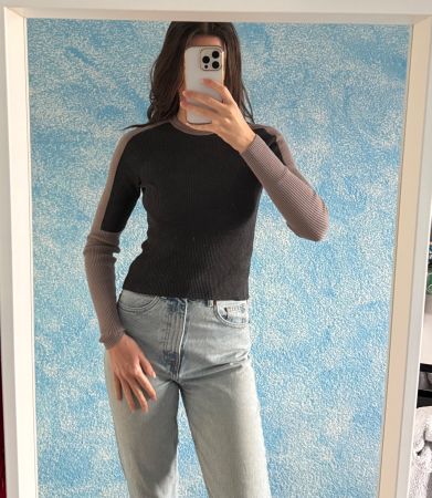 Zara Ripp-Pullover zweifarbig Grösse S