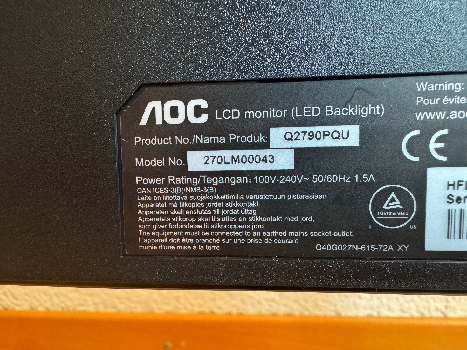 AOC Monitor: AOC Q2790PQU – Usato da Bremgarten AG venduto da joker_eat_world 3