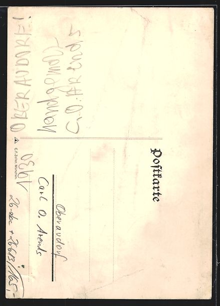 Cartoline postali: Handgemalt sign. Carl O. Arends: Oberaud – Usato da Berlin venduto da bartko-reher 1