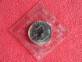 Silbermünze Kanada Maple Leaf 5 Dollars 1989 - Elizabeth II