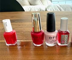 4 Diverse Nagellacke: 2 Essie, 2 OPI, Top Zustand!