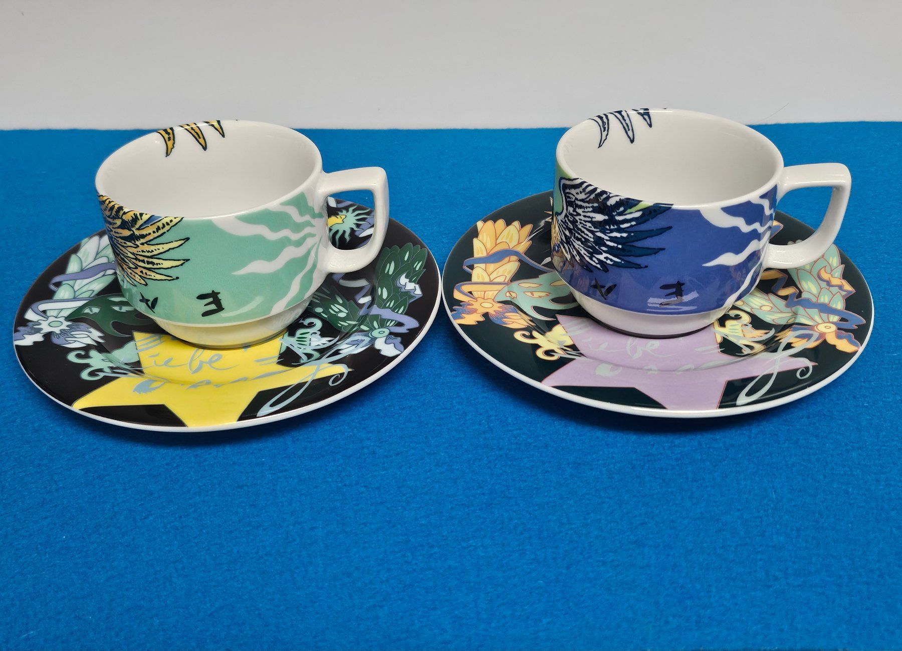 Bopla Tazze: Bopla EAGLE & AMORE 2 Kaffeetassen mit Unterteller – Nuovo (secondo la descrizione) da Dietikon venduto da erdbeeren 2