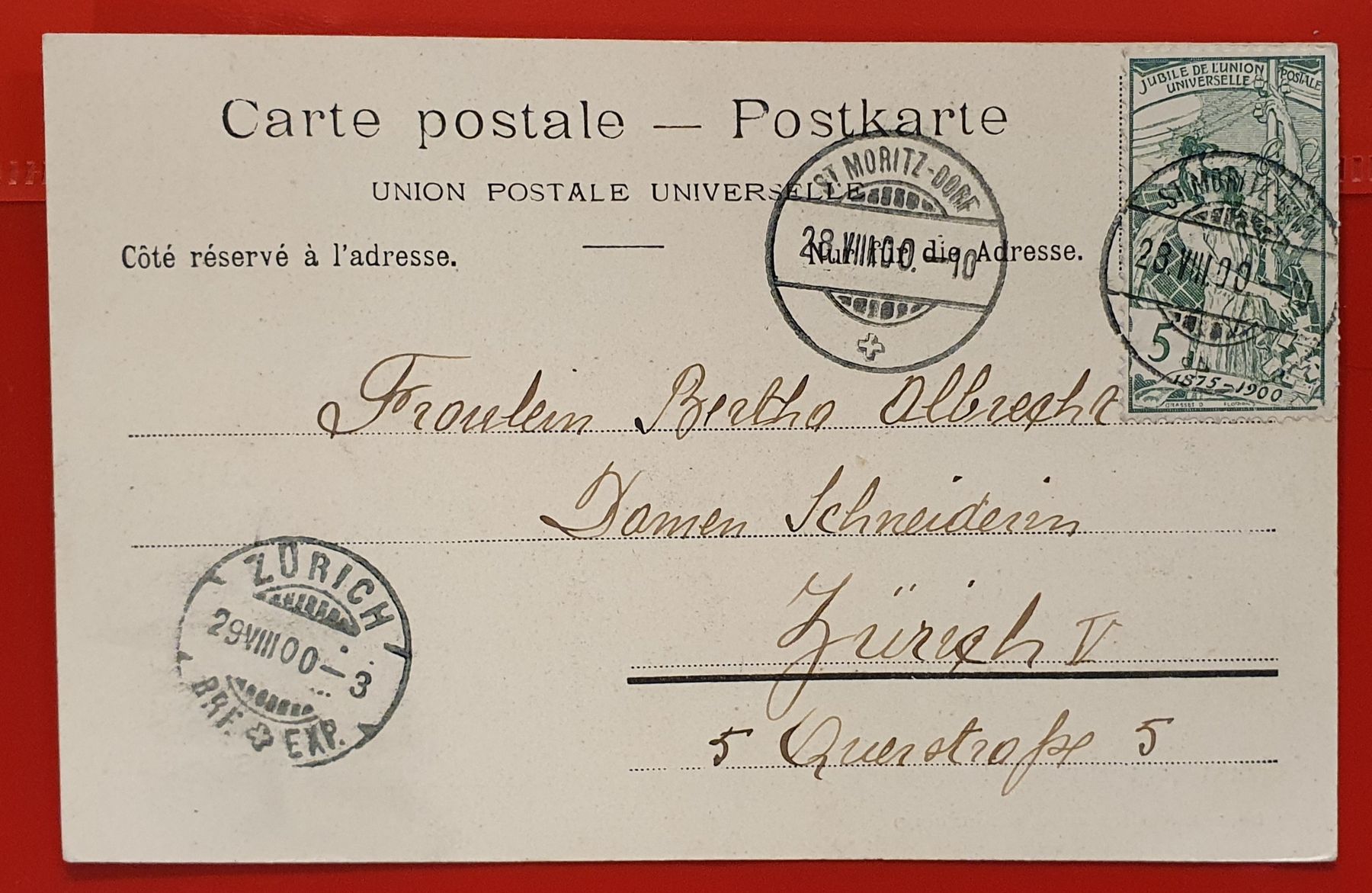 Tutti i francobolli: 4 Ansichtskarte mit UPU-FRANKATUR – Usato da Kreuzlingen venduto da Rschweiz1 2