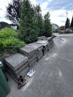 Waschbetonplatte 20qm und Treppenstuffen ausgebaut