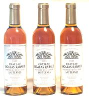 3 x Chateau SIGALAS-RABAUD 2003 Sauternes - 0.375 Lt