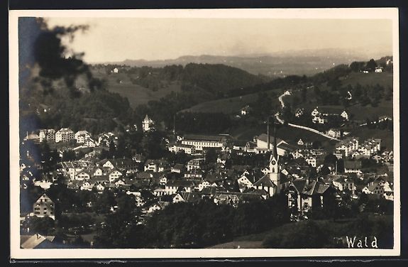 Cartoline postali: AK Wald /ZH, Ortsansicht mit Kirche – Usato da Berlin venduto da bartko-reher