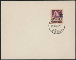 1921 - Tellbrustbild - Abart - Brief - Schnapszahl