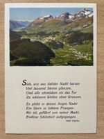 Postkarte Oberengadin Muottas Muraigl, Gedicht