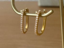 Luxus Elegante Creolen  Ohrstecker Farbe Gold
