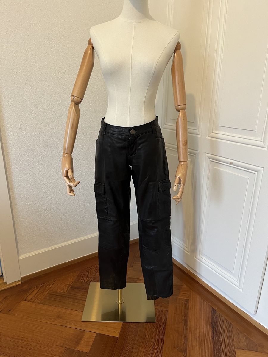 Maje Pantaloni: MAJE Leather Cargo Pants Black Size 40 - Great Style! – Usato da Mies venduto da Nib2011 1