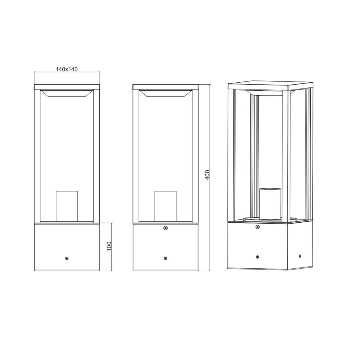 Lampade: Aussen Stehleuchte, Glasvitrine, IP44 – Nuovo (secondo la descrizione) da Kreuzlingen venduto da Smart-Light 4