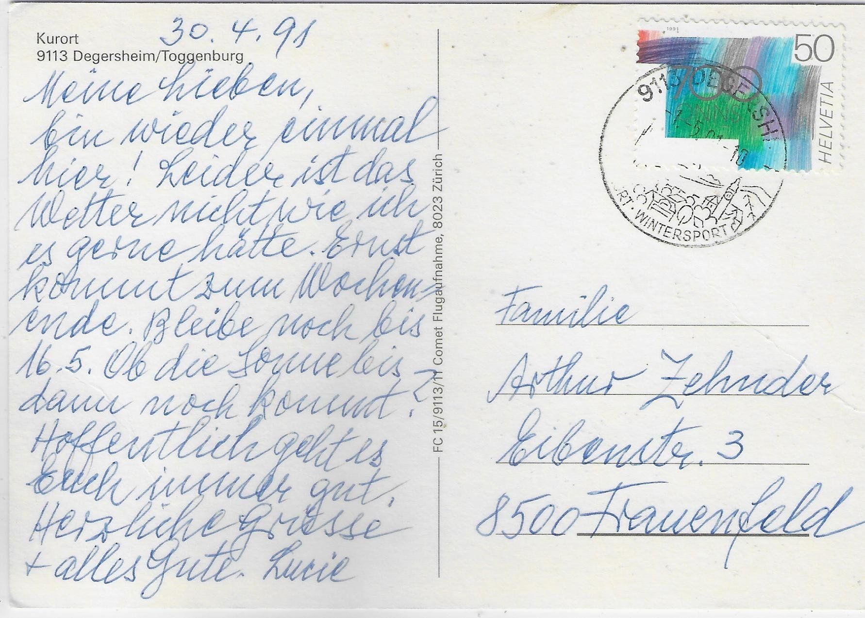 Cartoline postali: Flugaufnahme Degersheim – Usato da Ettingen venduto da Kartenplanet 1