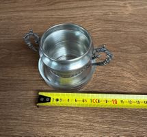 Zinn Stube Zinnbecher / Krug mit Unterteller, Vintage Top...