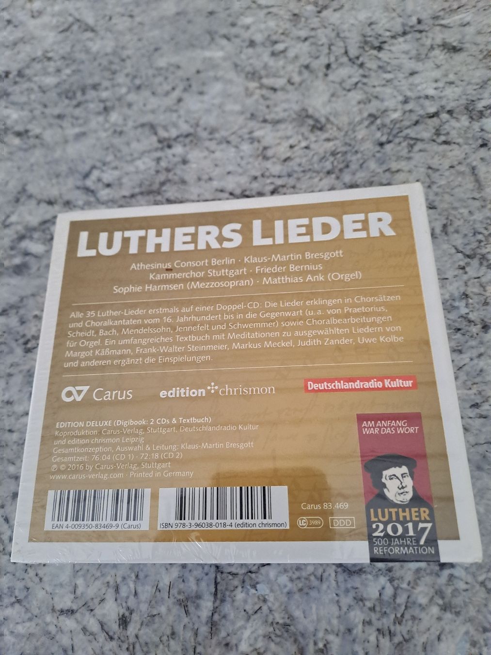 CD: 2 CD Set  "Luthers Lieder"  Carus – Nuovo e nell'imballaggio originale da Uetendorf venduto da Essiggurken 1