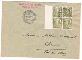 Lettre de la Chaux-de-Fonds BPA A46 pour Cernier le 17.VI.37