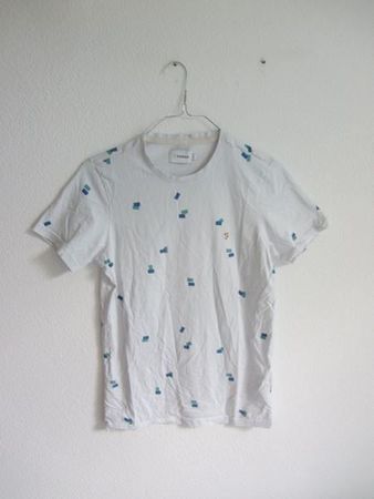 FARAH - T-Shirt weiss gemustert S