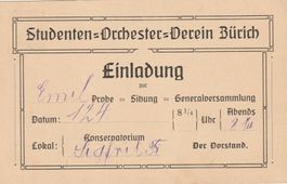 2 Rp. GS-Pk mit Privatzudruck Studenten-Orchester-Verein