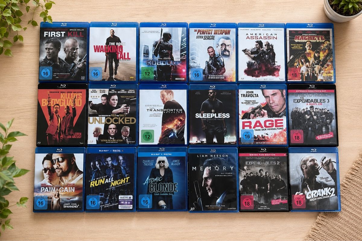 Alle DVDs: Action-Blu-ray Sammlung mit 18 Filmen | Expendables, Robocop – Neu (gemäss Beschreibung) aus St. Gallen von Starlord77