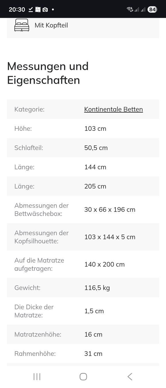 Betten: Boxspring Bett 1400mm – Gebraucht aus Untersiggenthal von Kneipi 4