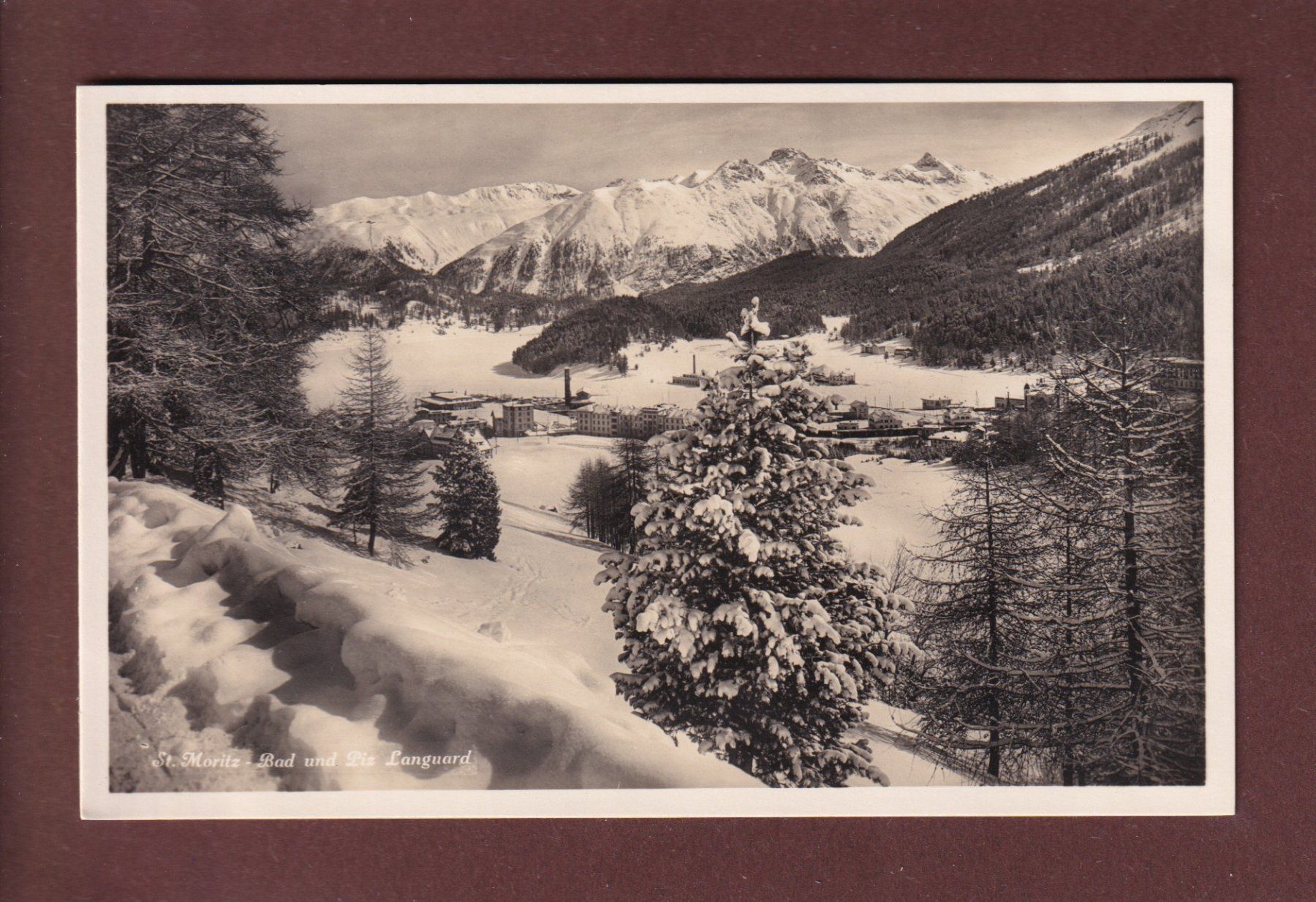 Cartoline postali: ST. MORITZ-BAD - Piz Languard – Usato da Pully venduto da nicecards