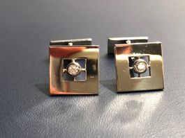Manschettenknöpfe mit Diamanten aus 18 Kt. Weissgold Au 750