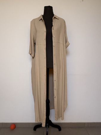 Mantelkleid aus Viscose / Leinen