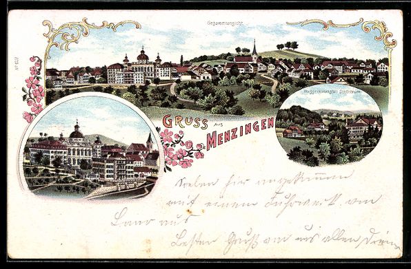 Ansichtskarten: Litho Menzingen, Wasserkuranstalt Schön – Gebraucht aus Berlin von bartko-reher