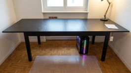 IKEA BJURSTA Ausziehtisch schwarzbraun, 175/218/260 × 95 cm