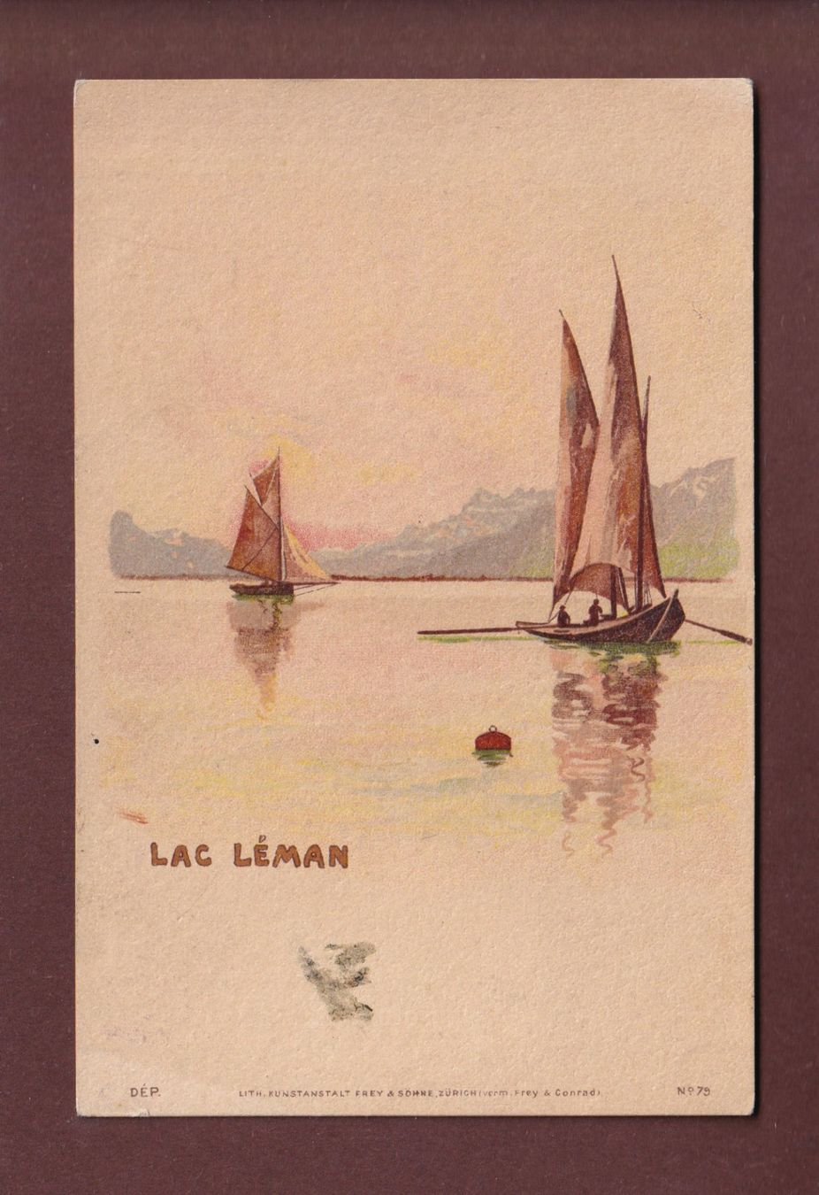 Cartoline postali: LAC LEMAN - Barque – Usato da Pully venduto da nicecards-shop
