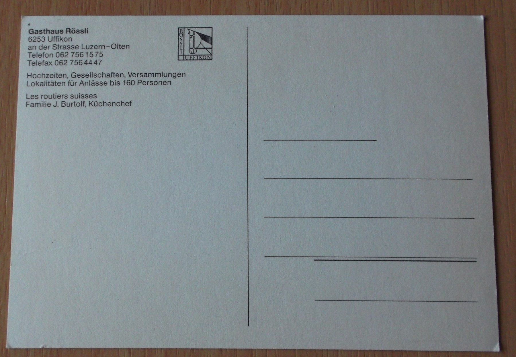 Cartoline postali: Uffikon Gasthaus Rössli – Usato da Uffikon venduto da Semo2 1