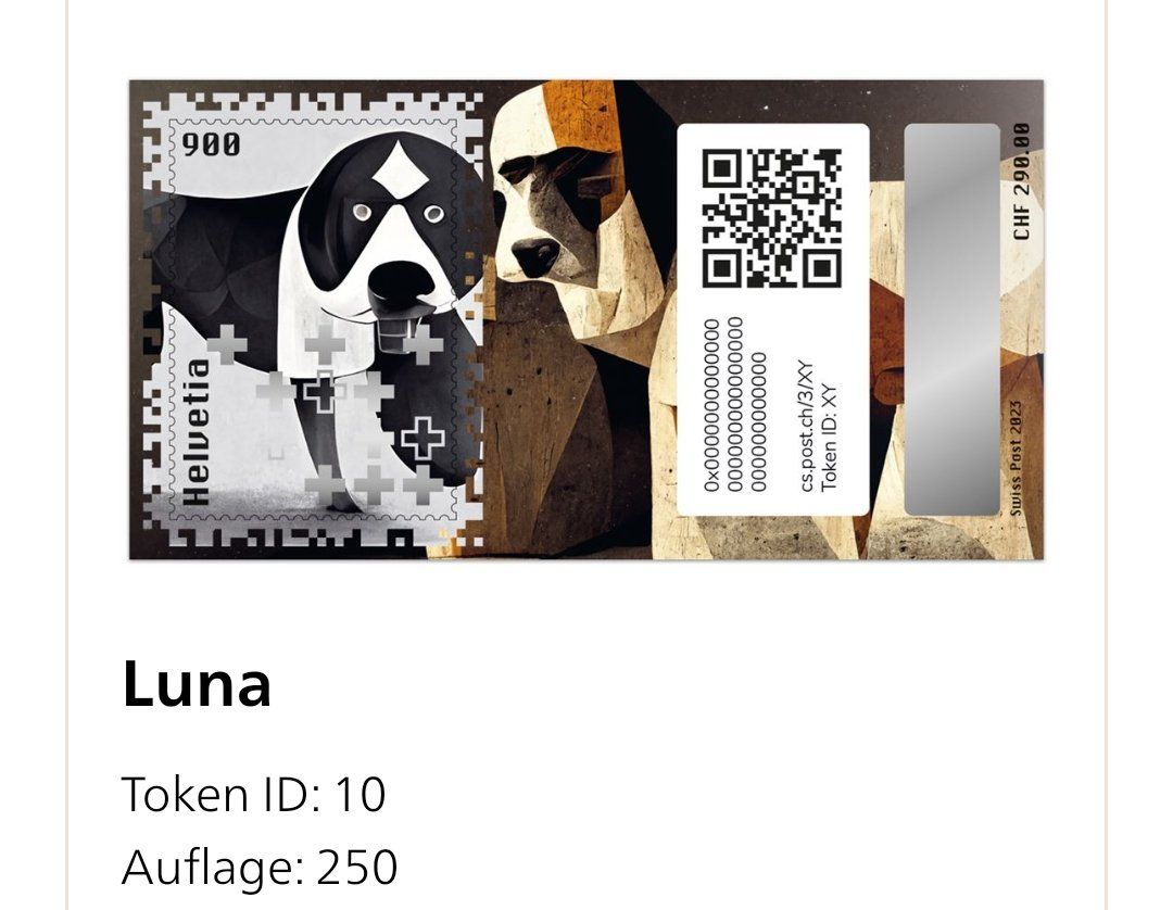 Tutti i francobolli: Swiss Crypto Stamps 3.0 Luna ID.10 – Nuovo e nell'imballaggio originale da Bilten venduto da Stefan6363
