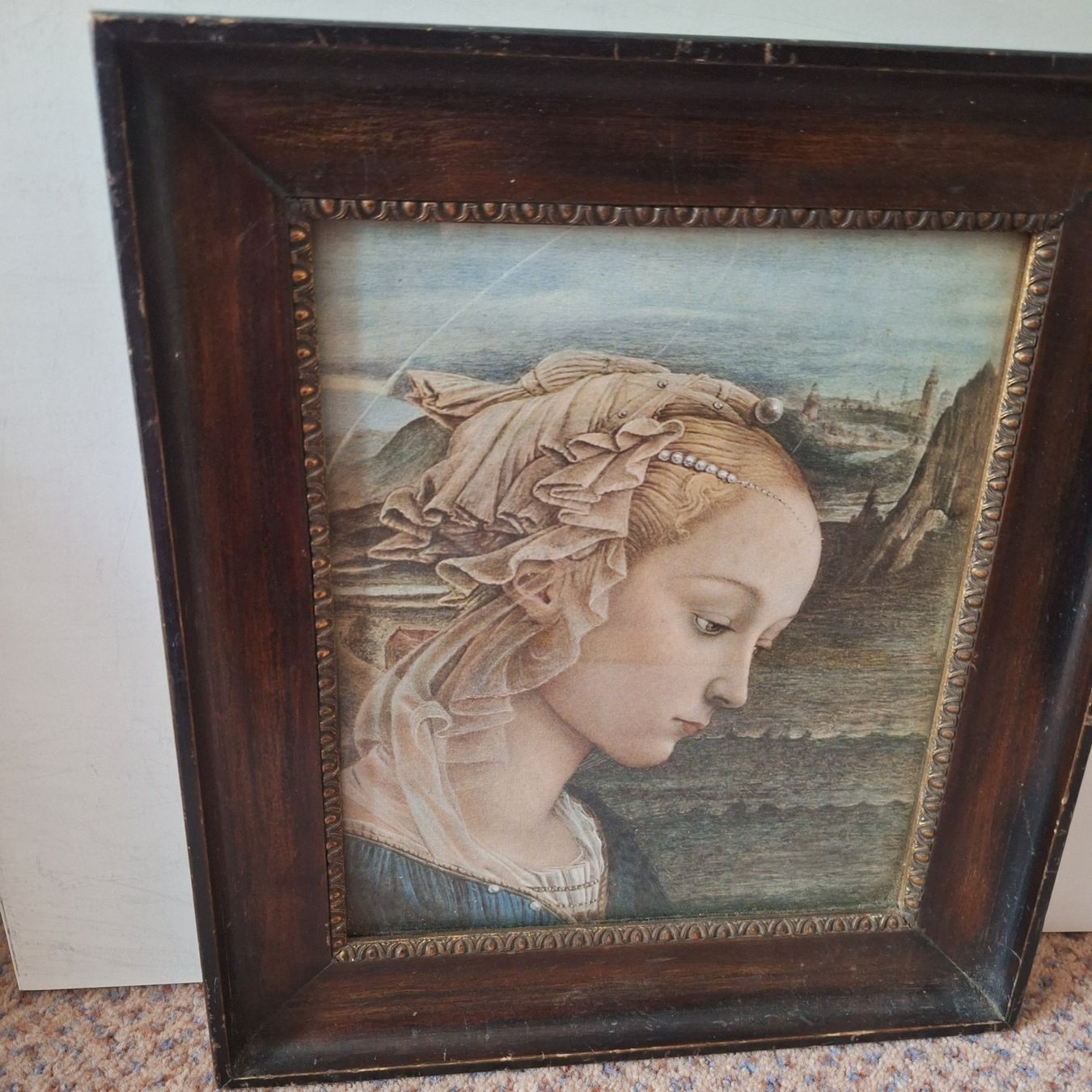 Poster & Bilder: Bild  mit altem Holzrahmen, Madonna – Gebraucht aus Winterthur von Goldpipau