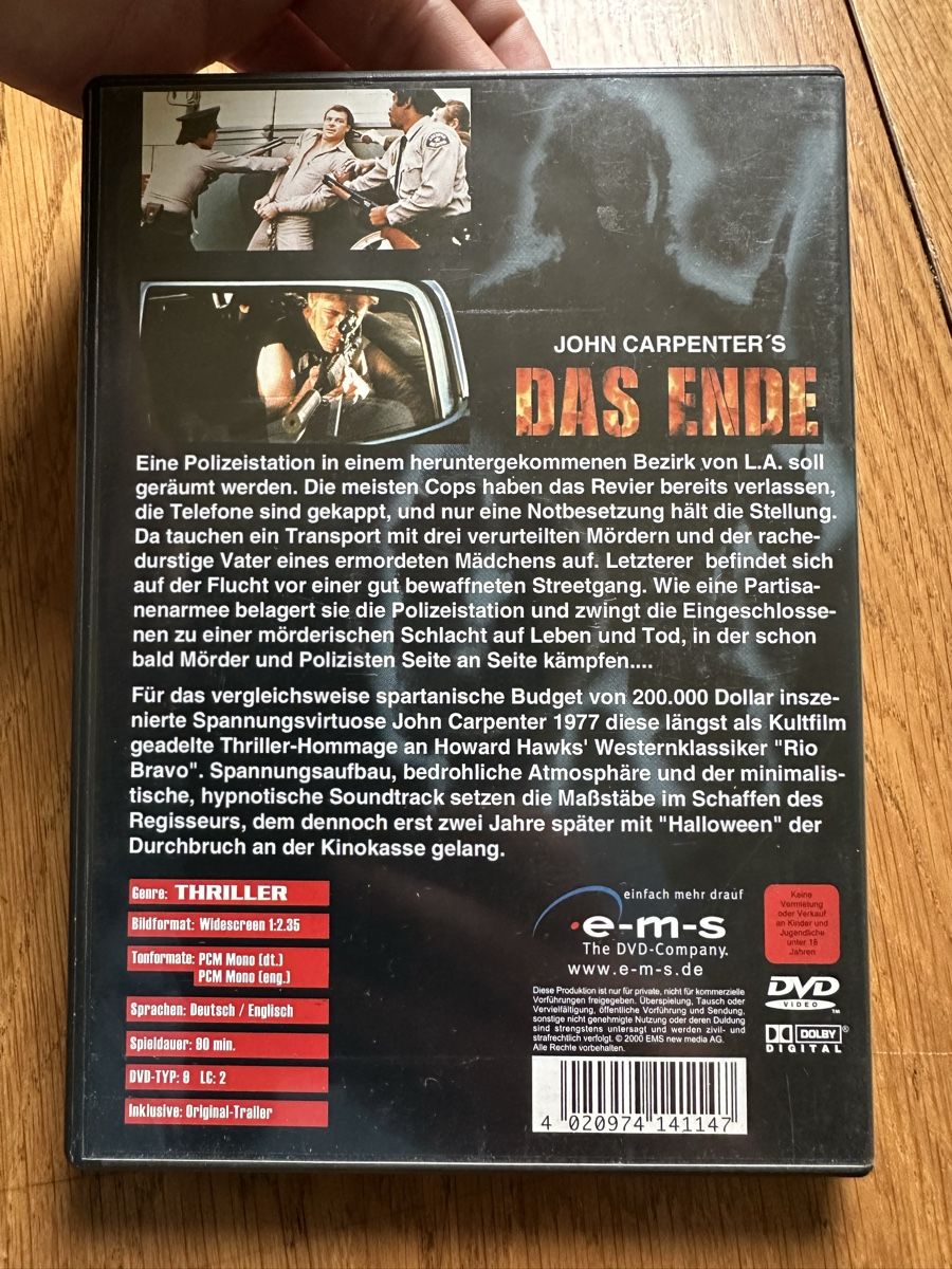Alle DVDs: John Carpenter’s, Das Ende DVD ￼ – Gebraucht aus Benken ZH von Audi-erich 1