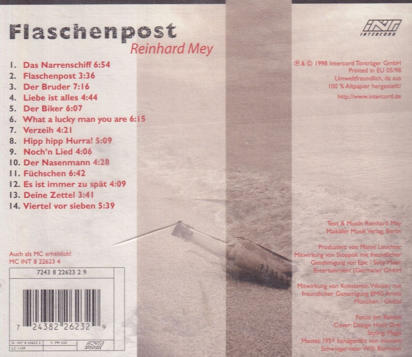 CDs: CD ab Fr. 1.--, Reinhard Mey - Flaschenpost – Gebraucht aus Lausen von Mondeo10628 1