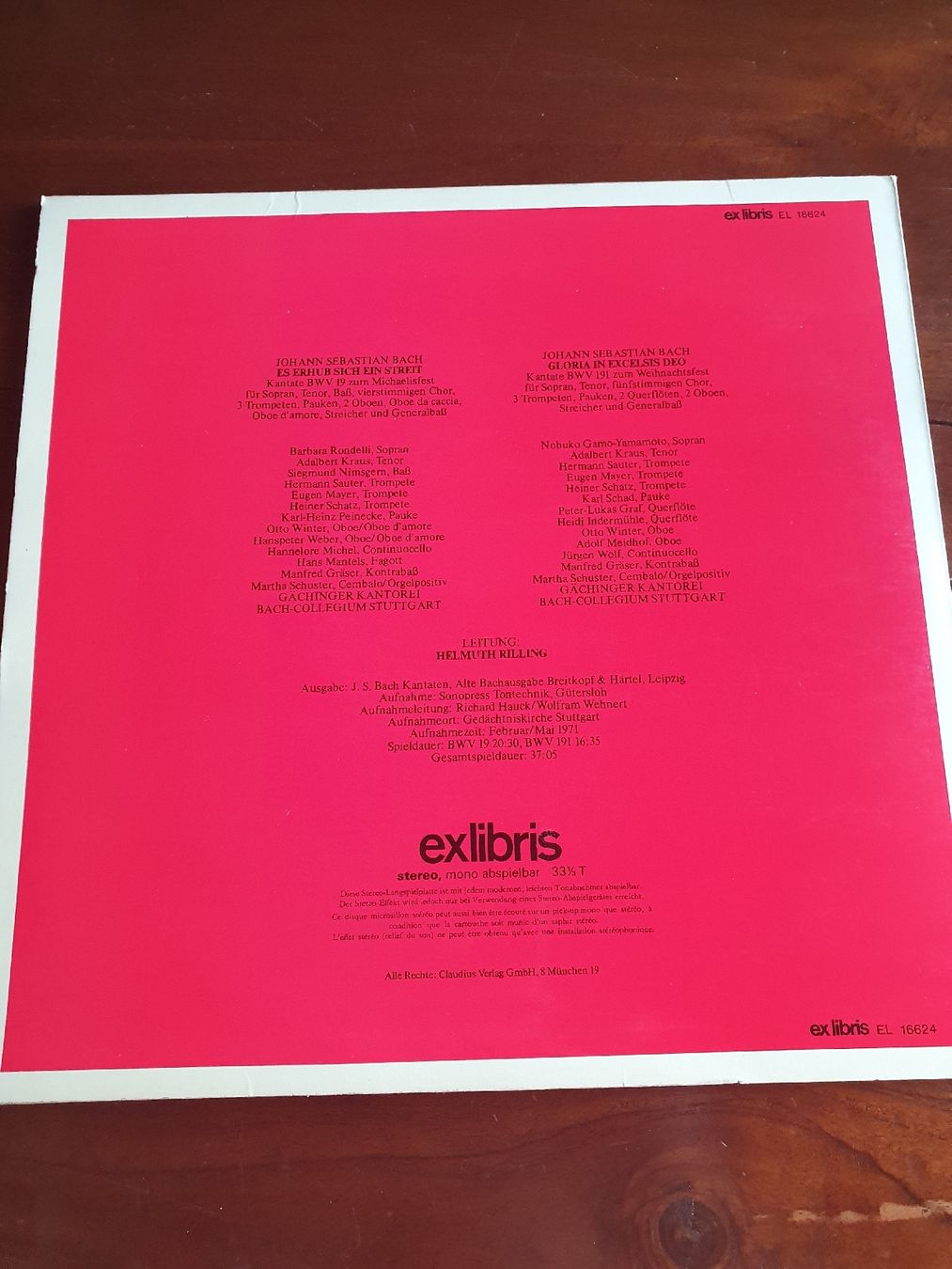 Dischi in vinile: Bach Kantate Schallplatte, Helmuth Rilling, - Rarit – Usato da Grandval venduto da JeroenK 1