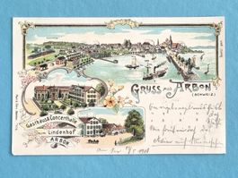 Arbon - Hafen - Lindenhof - Bahnhof - Litho - 1900