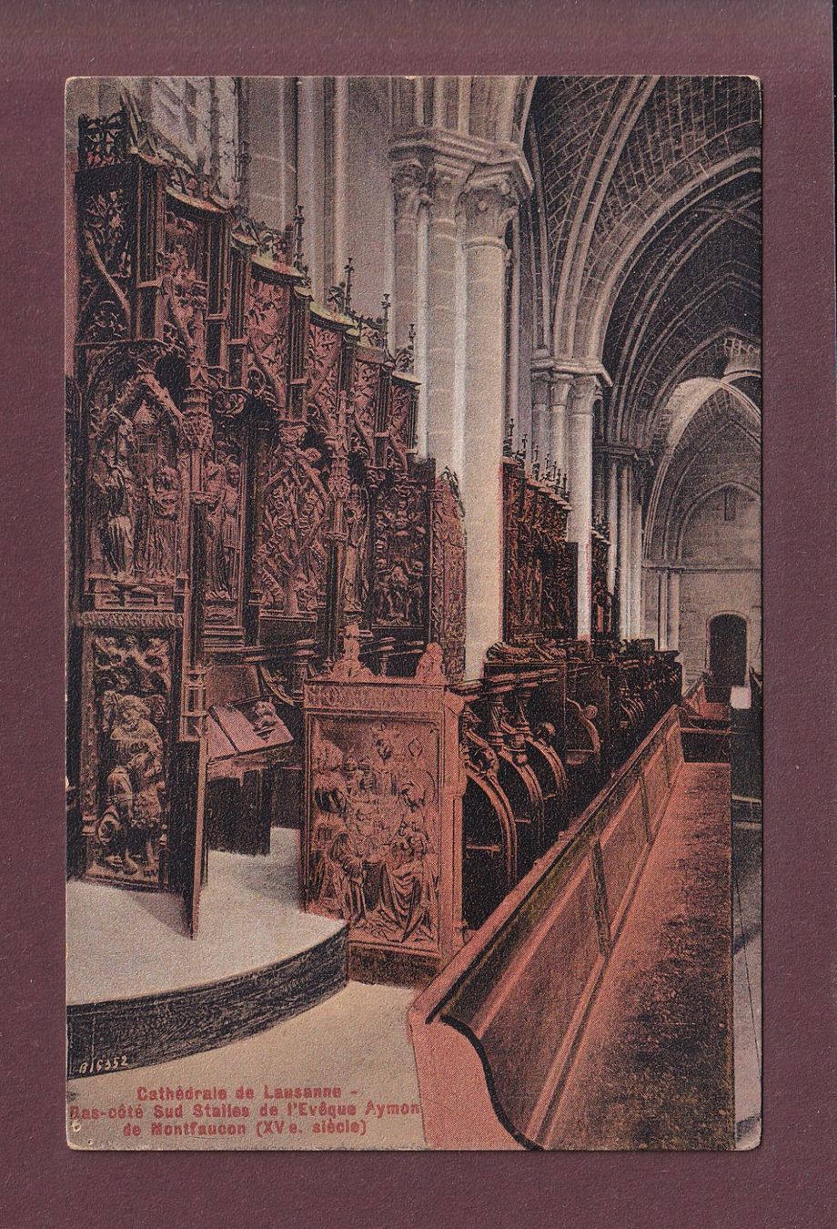 Cartoline postali: LAUSANNE - Cathédrale - Stalles Aymon – Usato da Pully venduto da nicecards