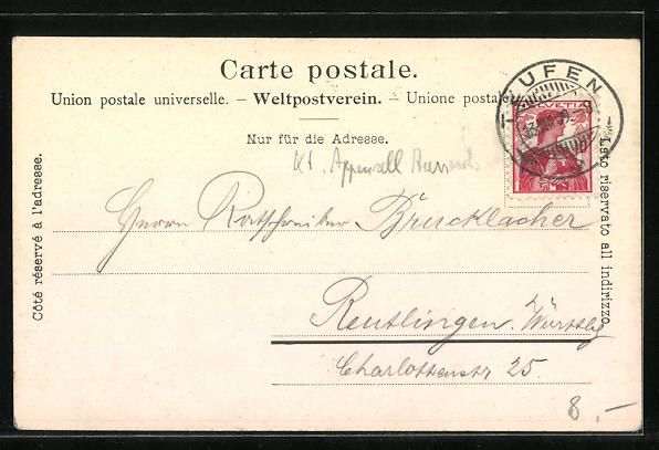 Cartoline postali: AK Teufen, Totalansicht, 1909 – Usato da Berlin venduto da bartko-reher 1