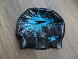 Bonnet de natation Speedo noir et bleu enfant