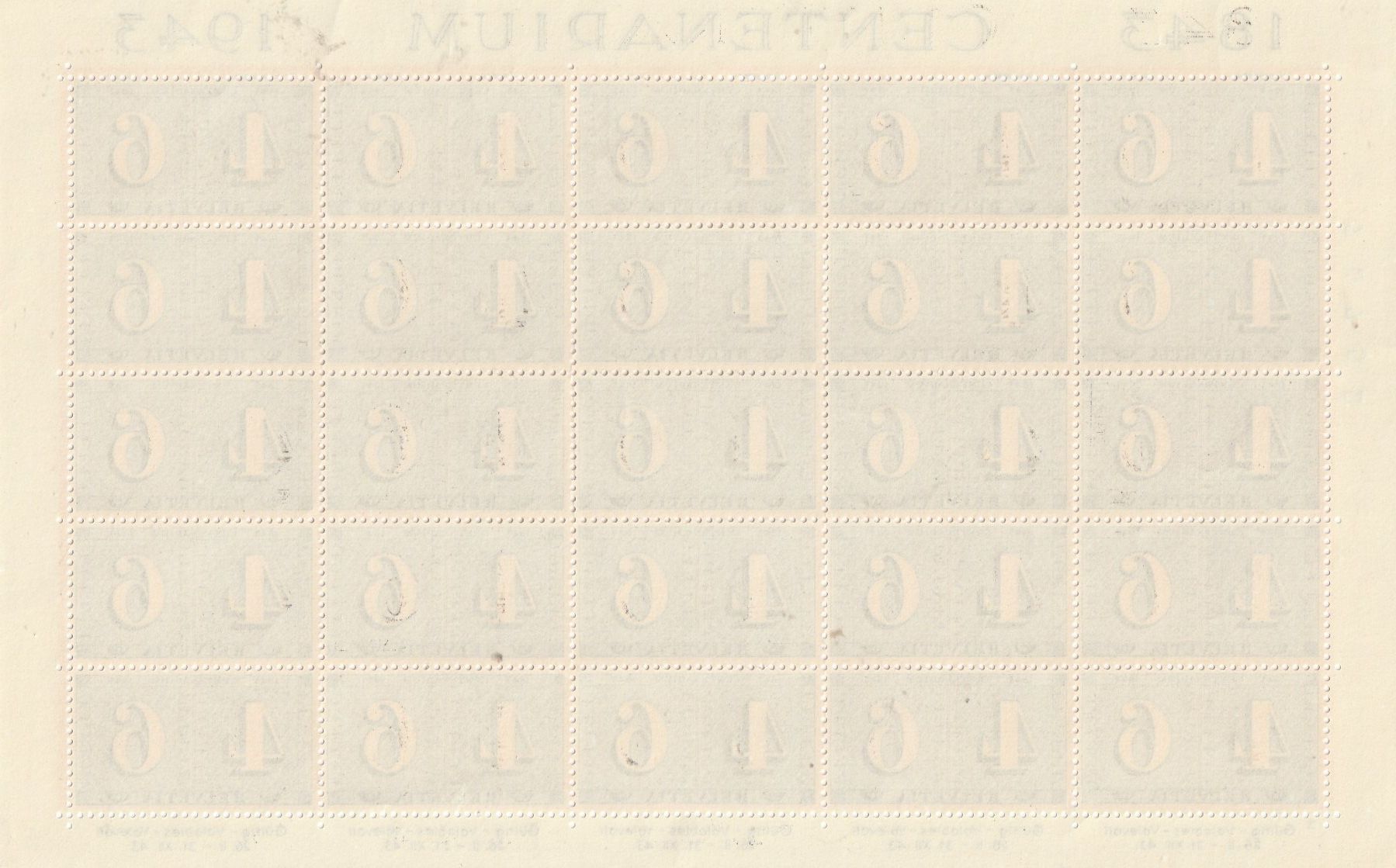 Tutti i francobolli: Briefmarkenbogen Centenarium 1843-1943 Neuwertig – Usato da Rupperswil venduto da Ema10 1