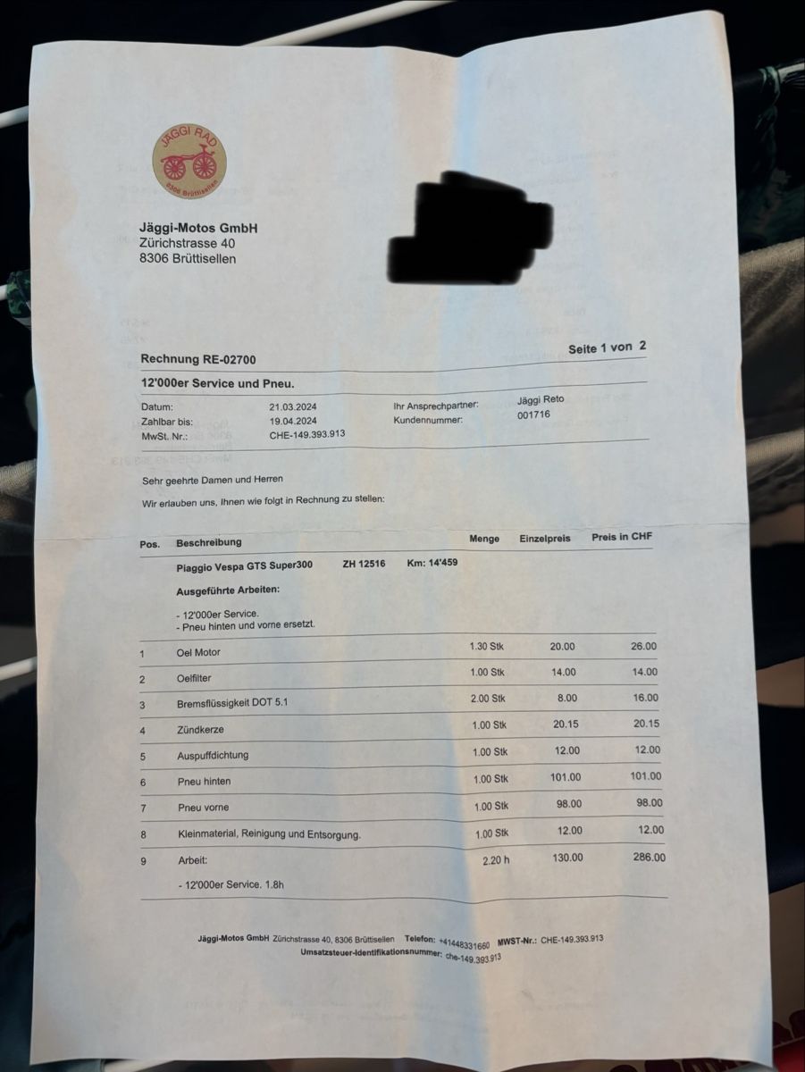 Vespa Scooter: Piaggio Vespa GTS 300 Super – Usato da Zürich venduto da Gantner2 3