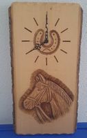 Wand- Uhr mit Pferd & Hufeisen