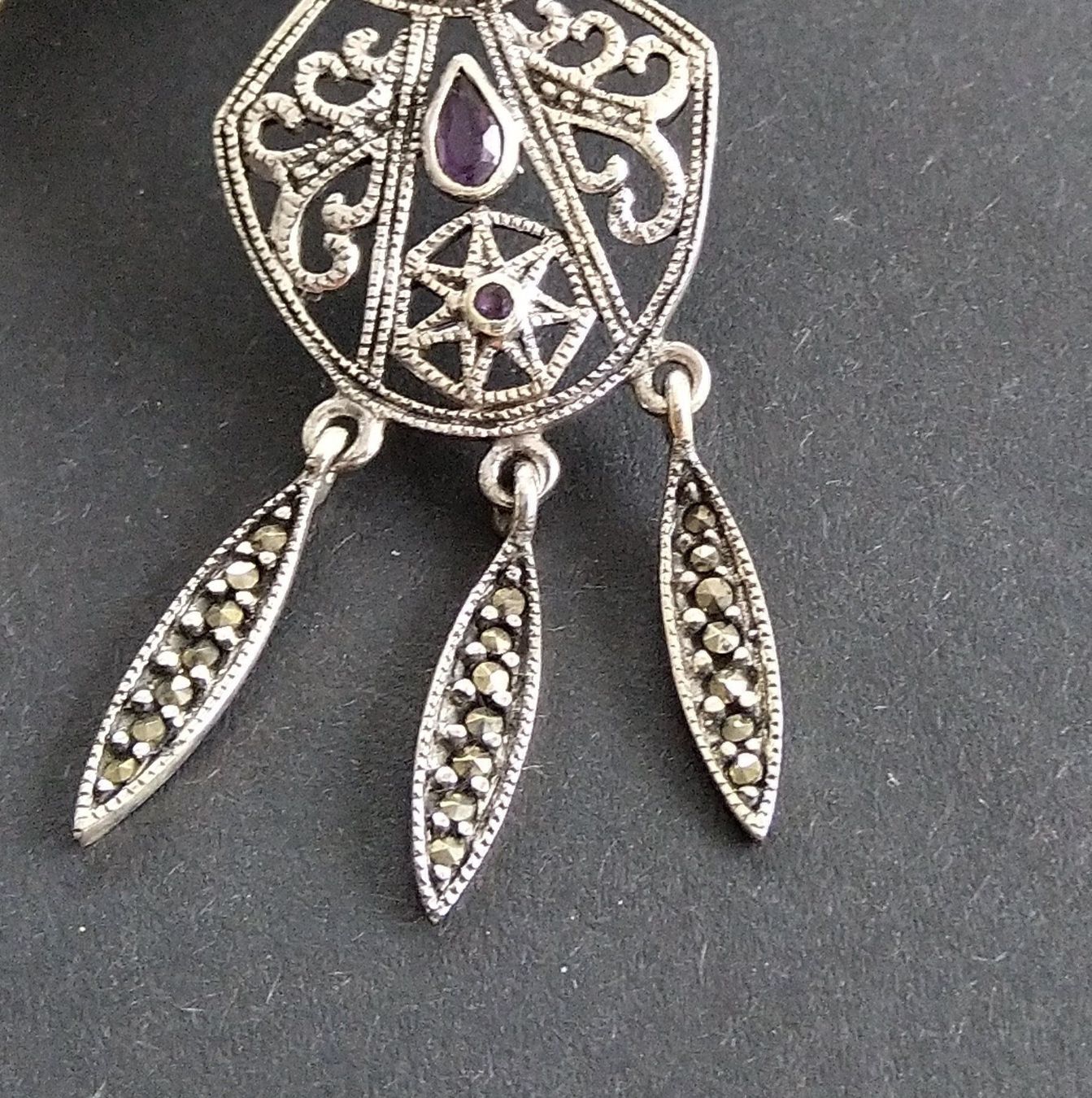 Orecchini pendenti & Orecchini a lobo: XL OHRRINGE MARKASITEN IN 925 SILBER – Usato da Romanshorn venduto da BoutiqueA 2