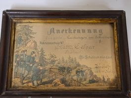 Seltene Anerkennung 1886 Schiessen, Rekrutenschule Stäfa!
