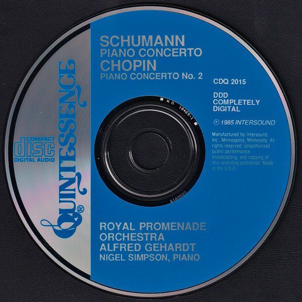 CD: Alfred Gerhardt, Nigel Sompson - Robert Schumann, Chopin – Usato da Unterbäch venduto da niquz 2