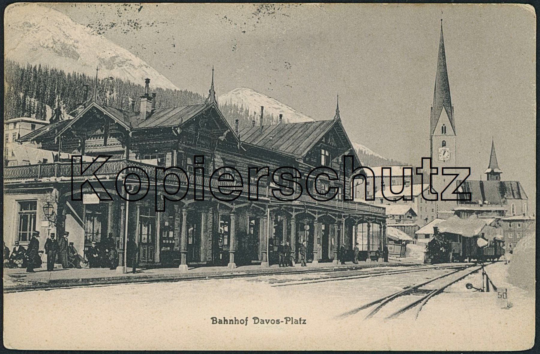 Cartoline postali: GRS Davos - Bahnhof - Rhätische Bahn RhB – Nuovo (secondo la descrizione) da Schindellegi venduto da leecollect
