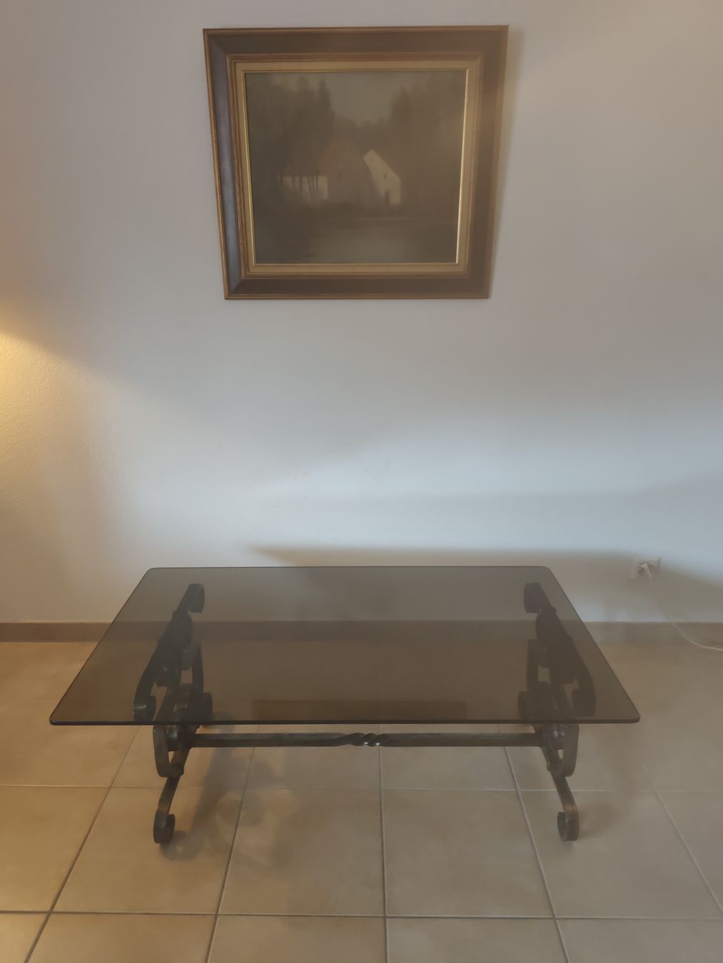 Tables: Table basse fer forgé verre fumé style ancien  – D'occasion à Moudon par dupont65 1