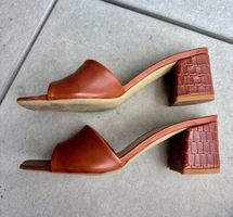 Elegante Damen Mules Gr. 37 | Cognac | Made in Italy