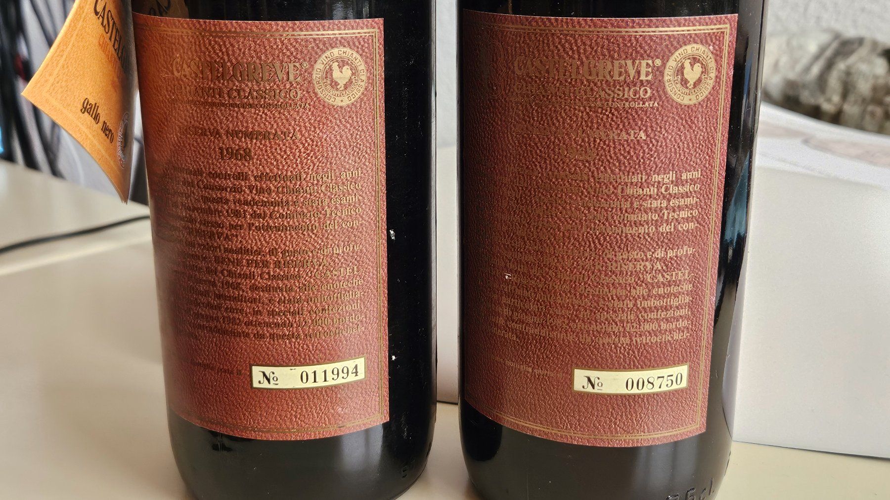 Wein: 2 Fl. 1968 Chianti Classico Castelgreve Riserva Numerata – Gebraucht aus Birmenstorf AG von Airea 2