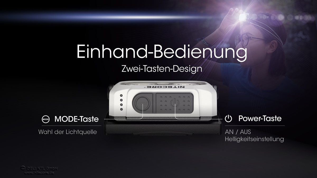NiteCore Lampade: LED-Kopflampe Nitecore NU21 schwarz – Nuovo e nell'imballaggio originale da Grüningen venduto da Prolumin 8